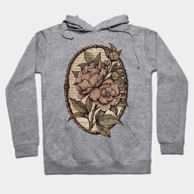 Botanicals: Peonies vintage Hoodie by Medusa Dollmaker